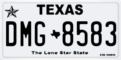 TX license plate DMG8583