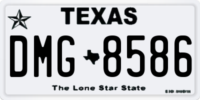 TX license plate DMG8586
