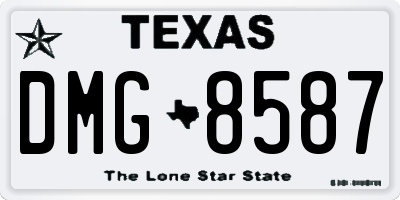 TX license plate DMG8587