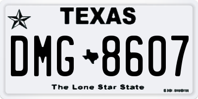 TX license plate DMG8607