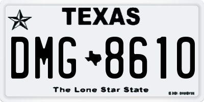 TX license plate DMG8610