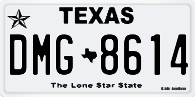 TX license plate DMG8614