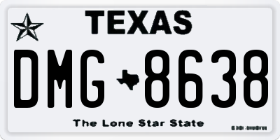 TX license plate DMG8638