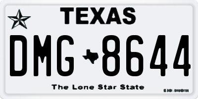 TX license plate DMG8644