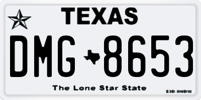 TX license plate DMG8653