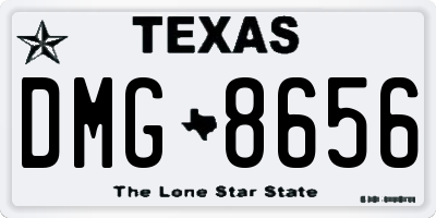 TX license plate DMG8656
