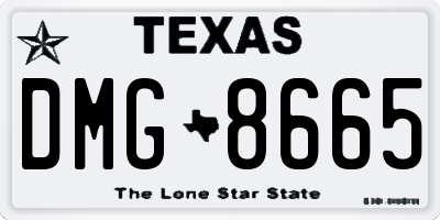 TX license plate DMG8665