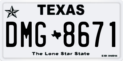 TX license plate DMG8671