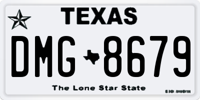 TX license plate DMG8679