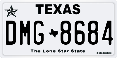 TX license plate DMG8684