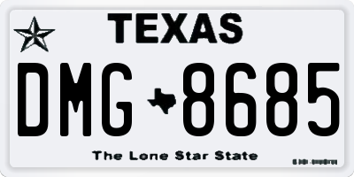 TX license plate DMG8685