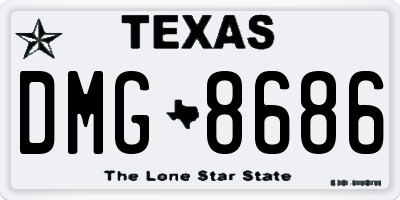 TX license plate DMG8686