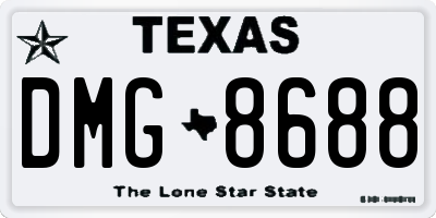 TX license plate DMG8688