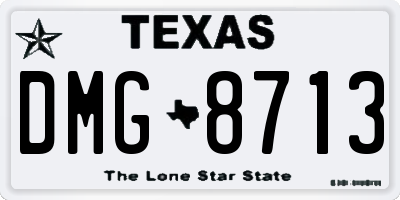 TX license plate DMG8713