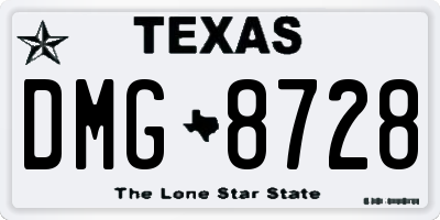 TX license plate DMG8728