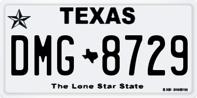 TX license plate DMG8729