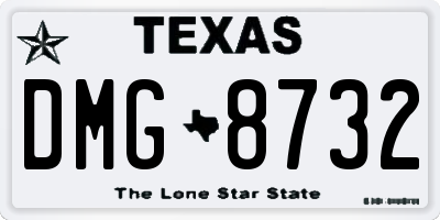 TX license plate DMG8732
