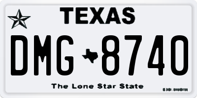 TX license plate DMG8740