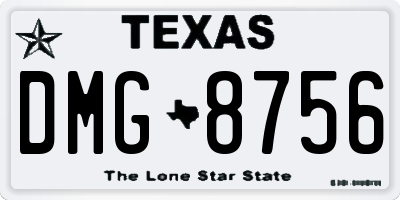 TX license plate DMG8756
