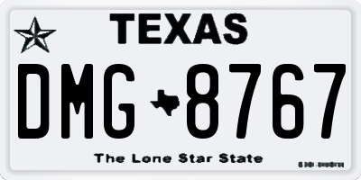 TX license plate DMG8767