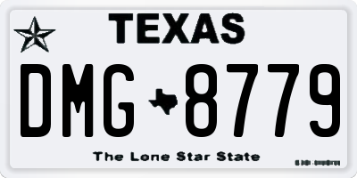 TX license plate DMG8779