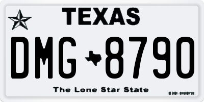 TX license plate DMG8790