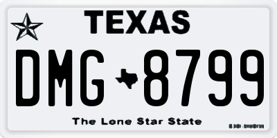 TX license plate DMG8799