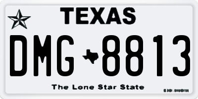TX license plate DMG8813