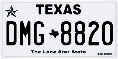 TX license plate DMG8820