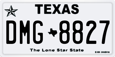 TX license plate DMG8827