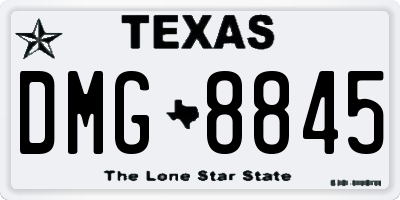 TX license plate DMG8845