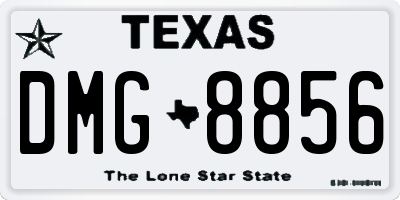 TX license plate DMG8856