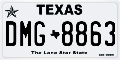 TX license plate DMG8863