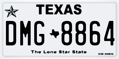 TX license plate DMG8864