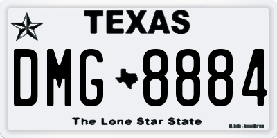 TX license plate DMG8884