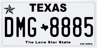 TX license plate DMG8885