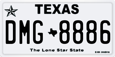 TX license plate DMG8886