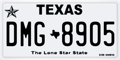 TX license plate DMG8905