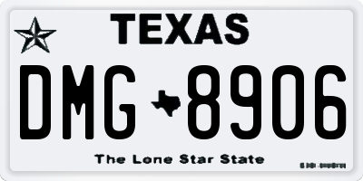 TX license plate DMG8906