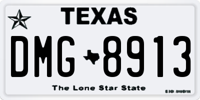 TX license plate DMG8913