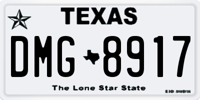 TX license plate DMG8917