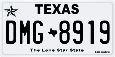 TX license plate DMG8919