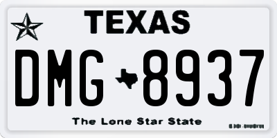 TX license plate DMG8937