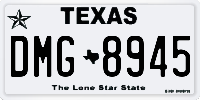 TX license plate DMG8945