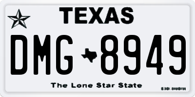 TX license plate DMG8949