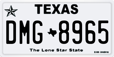 TX license plate DMG8965