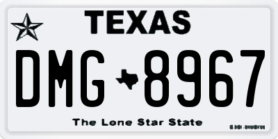 TX license plate DMG8967