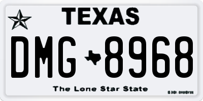 TX license plate DMG8968