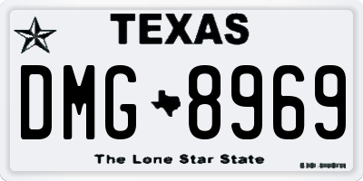 TX license plate DMG8969