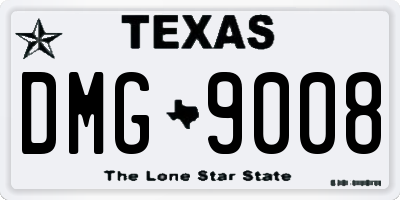 TX license plate DMG9008